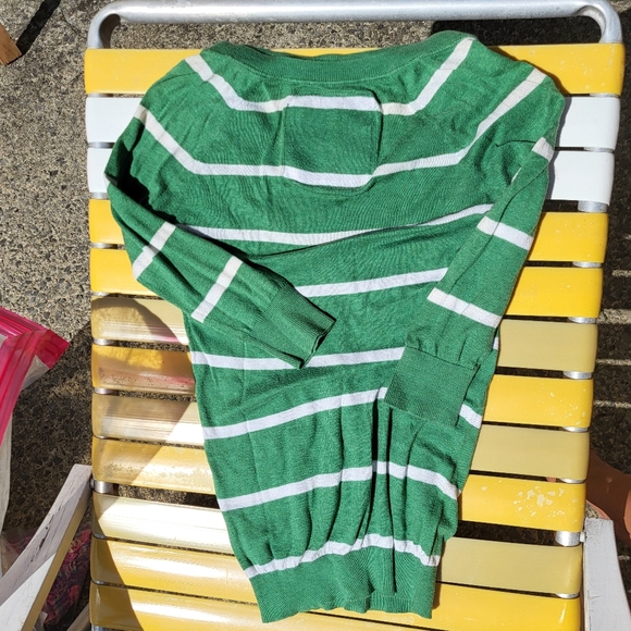 American Eagle green striped sweater, L - Picture 4 of 4